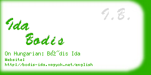 ida bodis business card